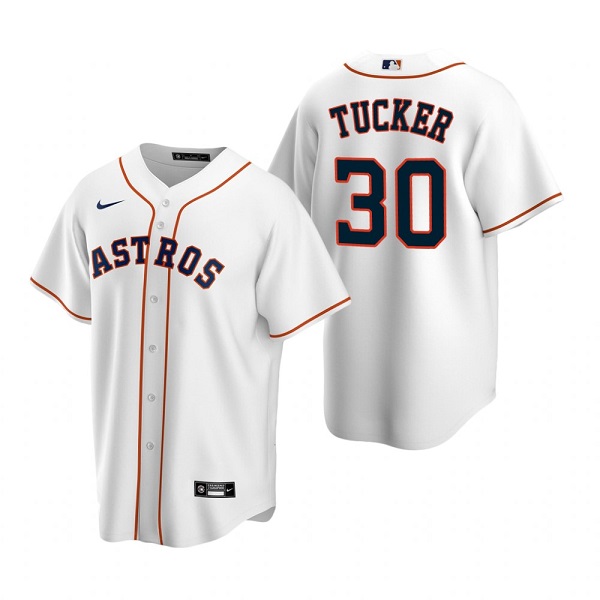 Men's Houston Astros #30 Kyle Tucker White Cool Base Stitched Jersey